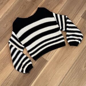 Bills Bong Striped Black and Cream Women's Sweater